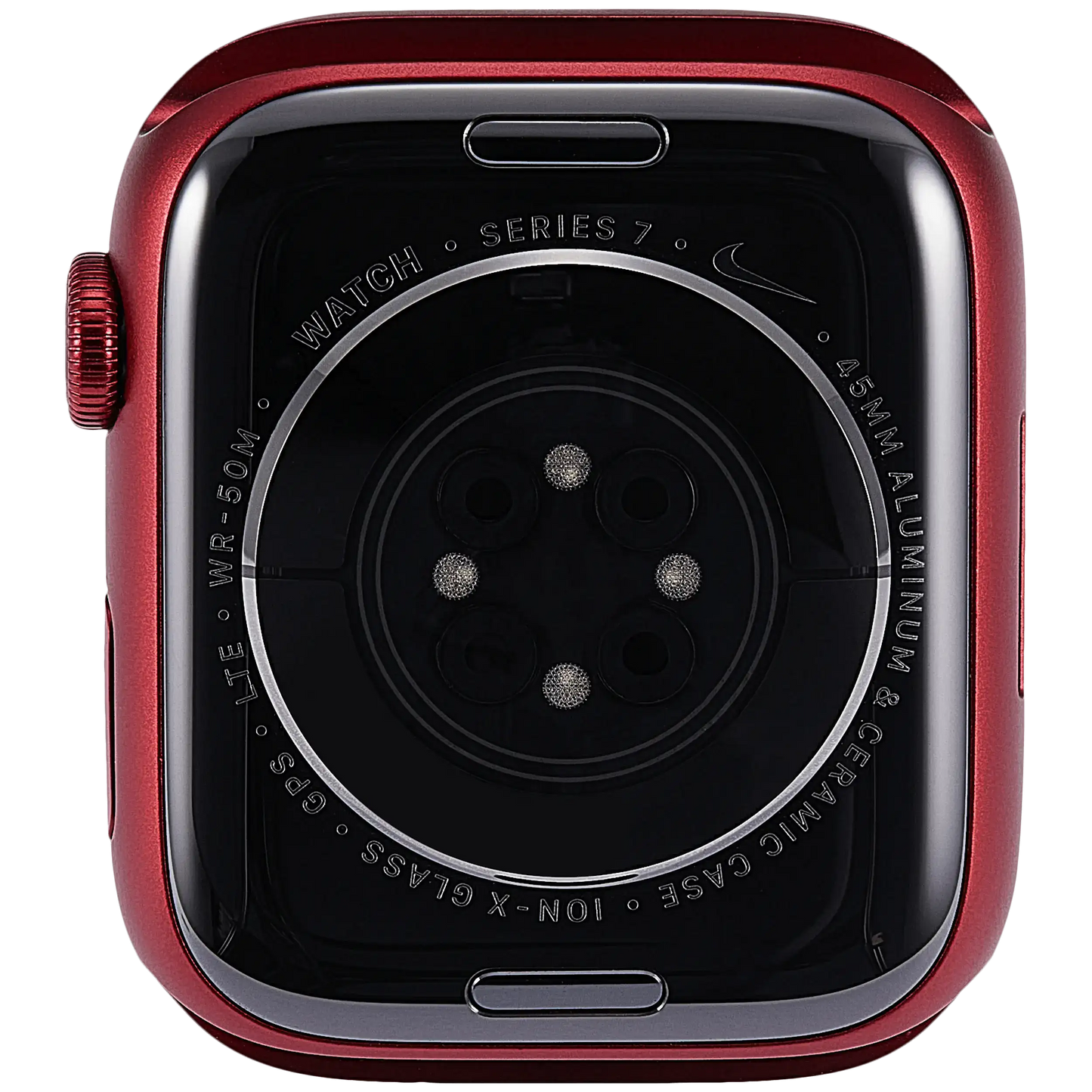 Housing Assembly Compatible For Watch Series 7 (45MM) (Used OEM Pull: Grade A) (Cellular Version) (Aluminum / Red)