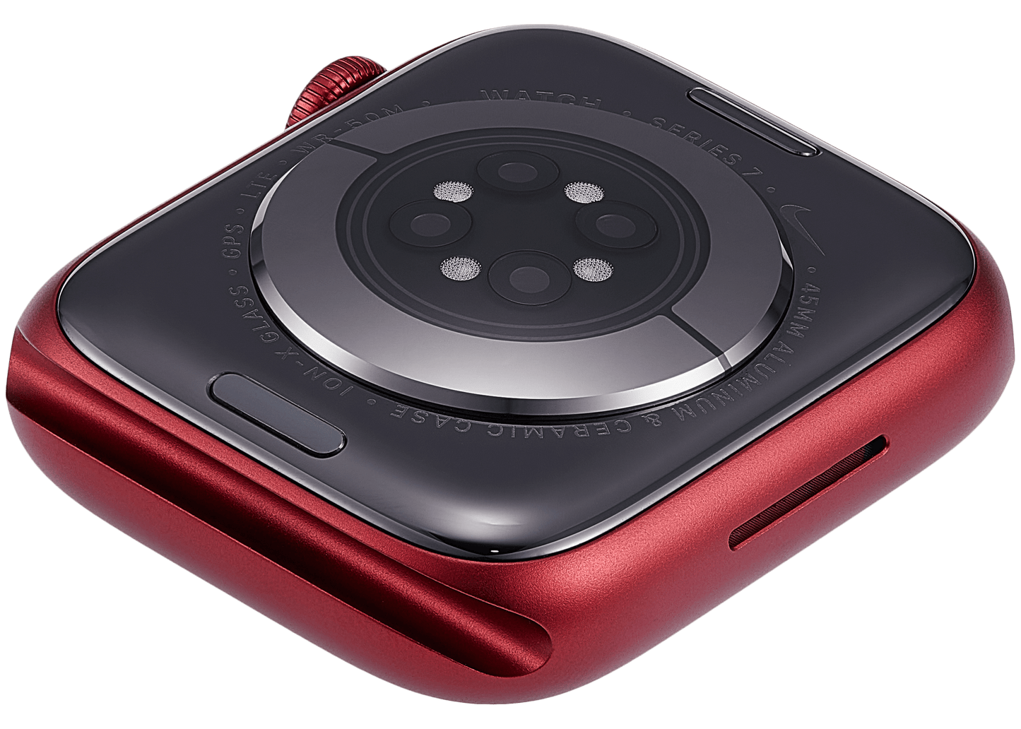 Housing Assembly Compatible For Watch Series 7 (45MM) (Used OEM Pull: Grade A) (Cellular Version) (Aluminum / Red)