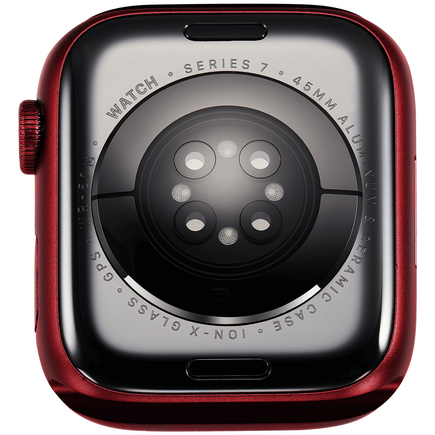 Housing Assembly Compatible For Watch Series 7 (45MM) (Used OEM Pull: Grade A) (GPS Version) (Aluminum / Red)