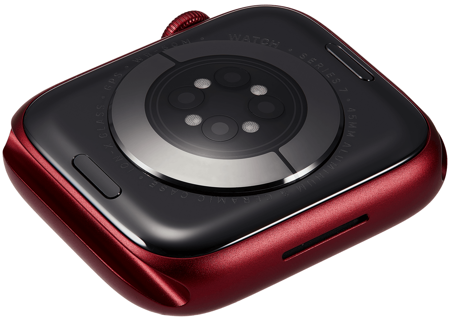Housing Assembly Compatible For Watch Series 7 (45MM) (Used OEM Pull: Grade A) (GPS Version) (Aluminum / Red)