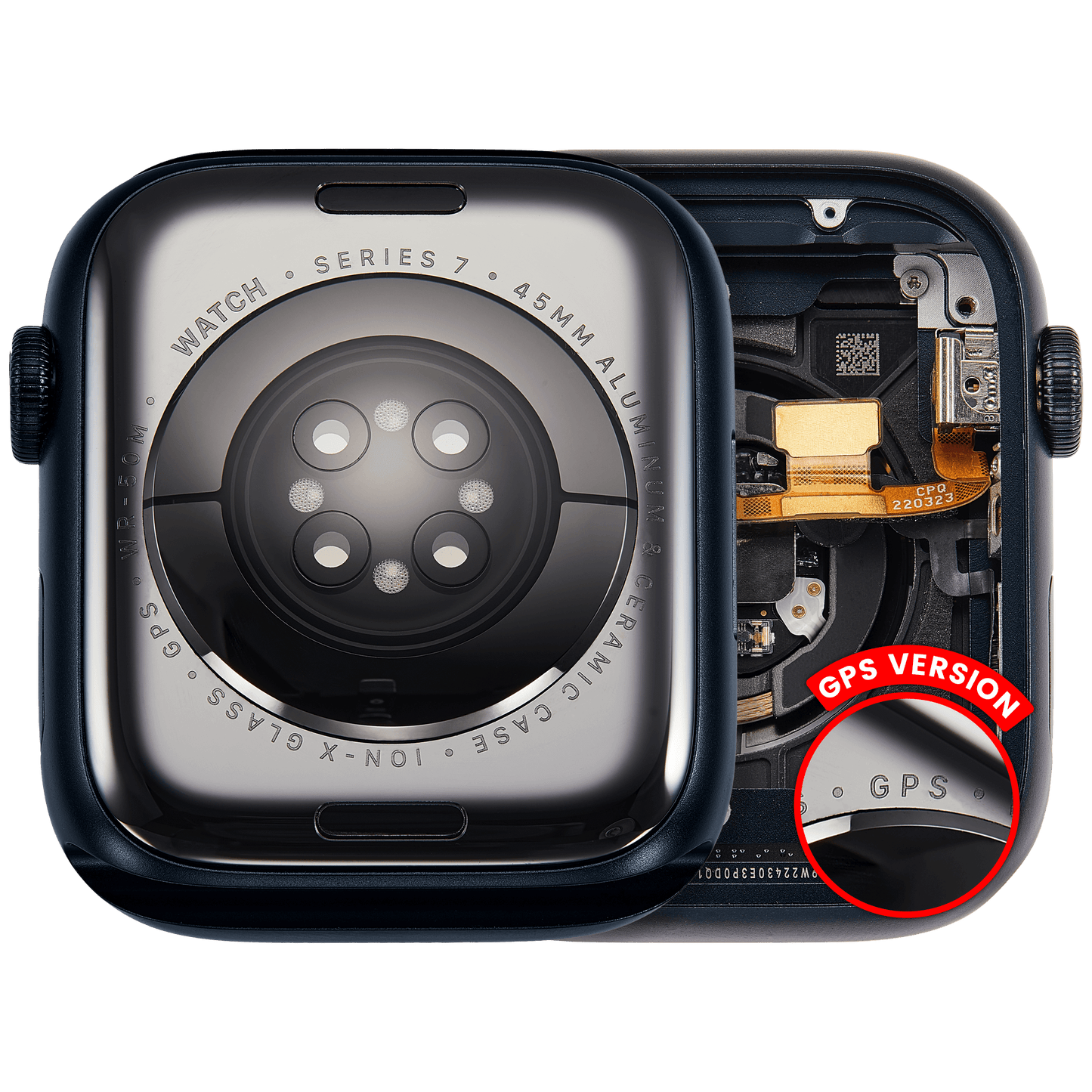 Housing Assembly Compatible For Watch Series 7 (45MM) (Used OEM Pull: Grade A) (GPS Version) (Aluminum / Space Black)
