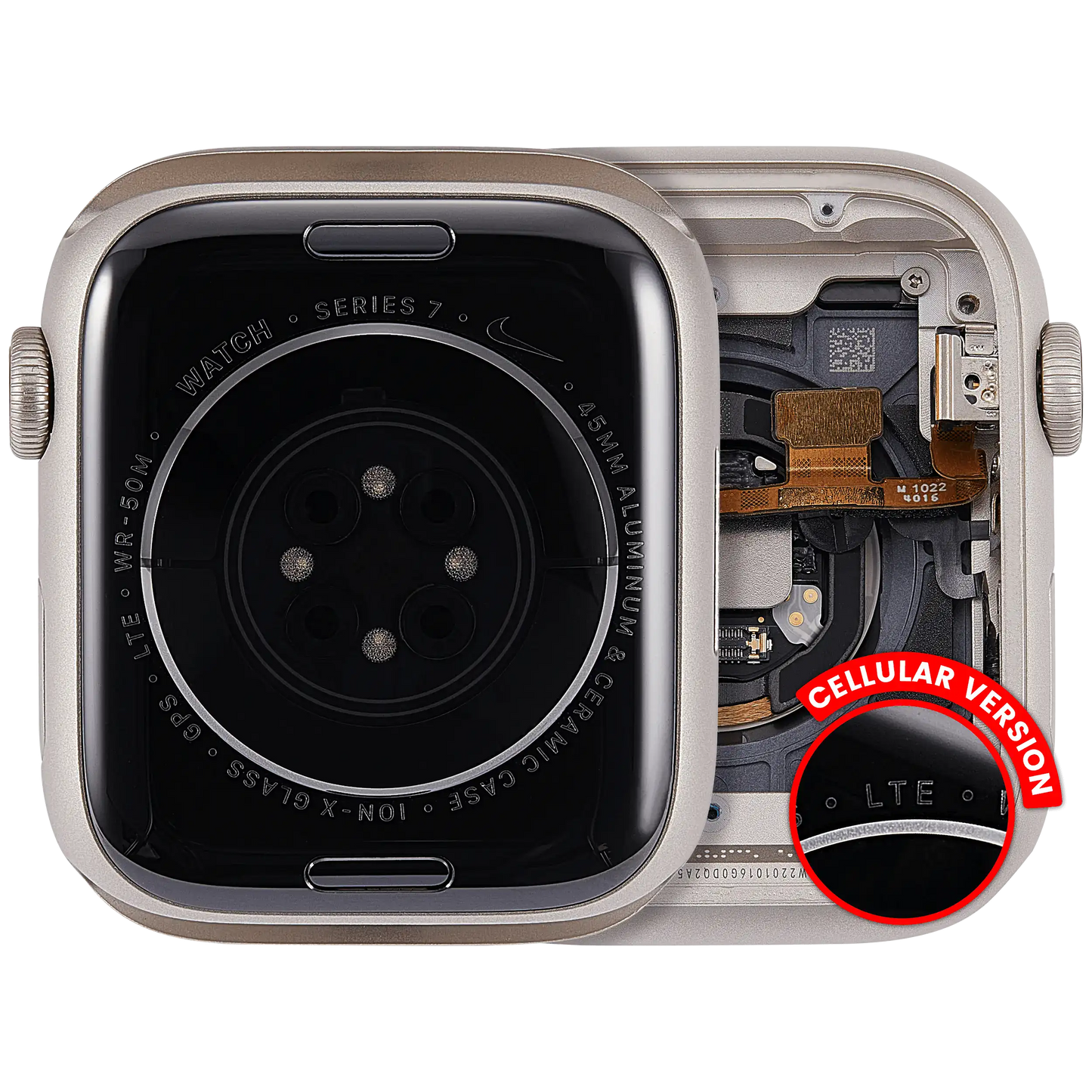 Housing Assembly Compatible For Watch Series 7 (45MM) (Used OEM Pull: Grade A) (Cellular Version) (Aluminum / Starlight)