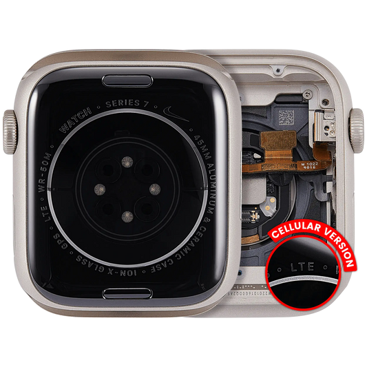 Housing Assembly Compatible For Watch Series 7 (45MM) (Used OEM Pull: Grade A) (Cellular Version) (Aluminum / Starlight)