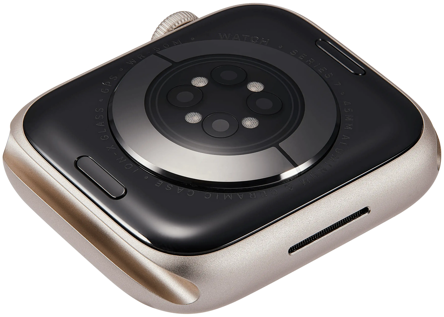 Housing Assembly Compatible For Watch Series 7 (45MM) (Used OEM Pull: Grade A) (GPS Version) (Aluminum / Starlight)