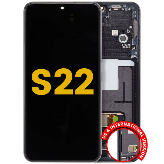 OLED Assembly With Frame For Samsung Galaxy S22 5G (US & International Version) (Refurbished) (Phantom Black)