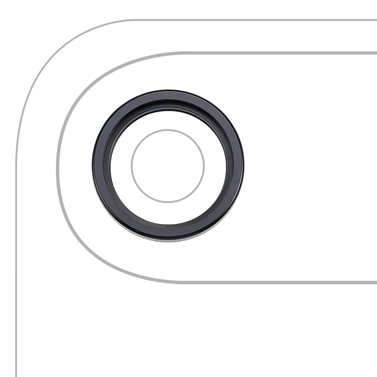 Back Camera Lens With Bracket & Bezel For iPhone Air (3 Piece Set) (Premium) (Space Black)