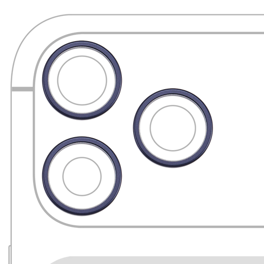 Back Camera Bezel Ring Only For iPhone 17 Pro / 17 Pro Max (Deep Blue) (3 Piece Set) — product photo 1