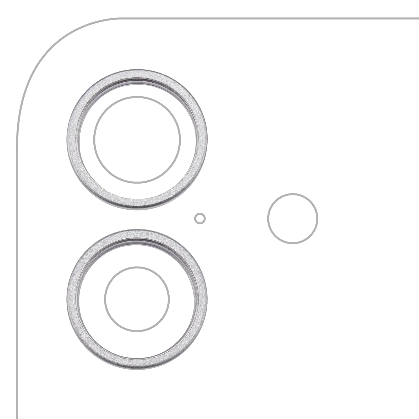 Back Camera Bezel Ring Only For iPhone 17 (White) (2 Piece Set)