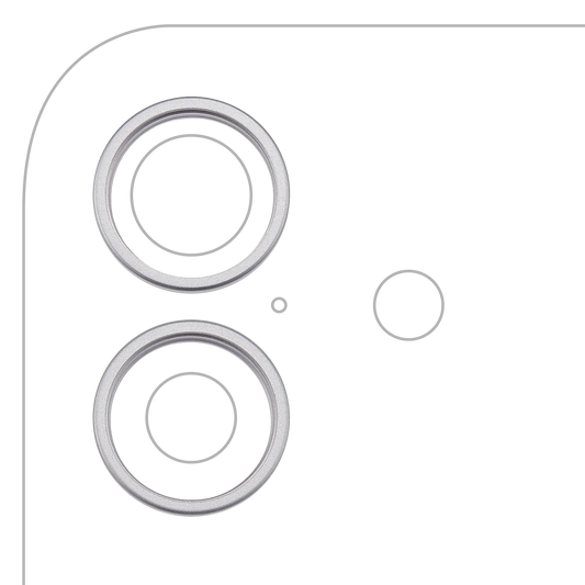 Back Camera Bezel Ring Only For iPhone 17 (White) (2 Piece Set)