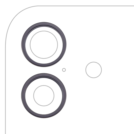 Back Camera Bezel Ring Only For iPhone 17 (Black) (2 Piece Set)