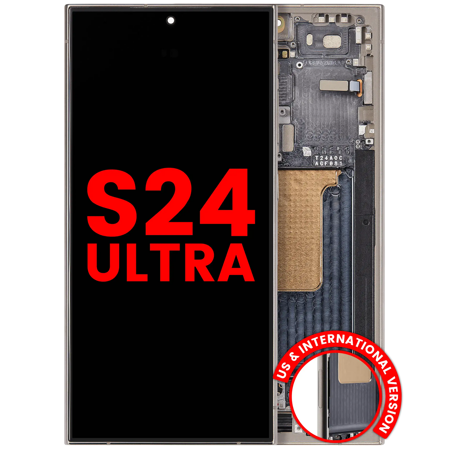 OLED Assembly With Frame For Samsung Galaxy S24 Ultra (US & International Version) (Aftermarket Plus) (Titanium Gray)