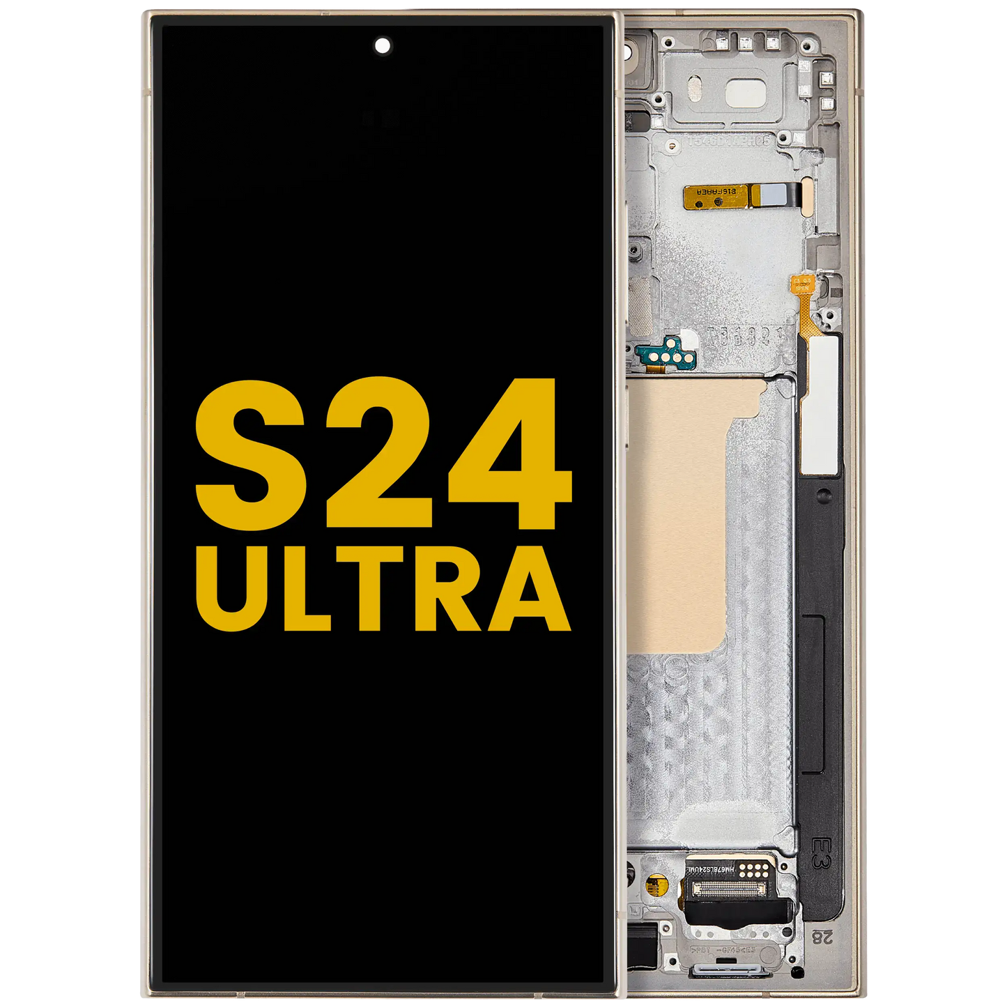 OLED Assembly With Frame For Samsung Galaxy S24 Ultra (Refurbished) (Titanium Yellow)