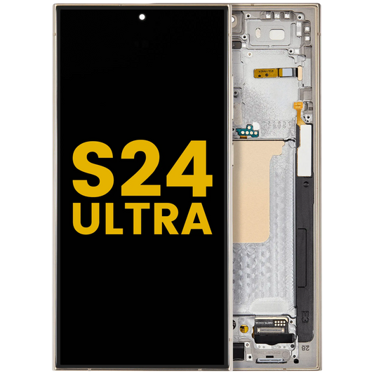 OLED Assembly With Frame For Samsung Galaxy S24 Ultra (Refurbished) (Titanium Yellow)