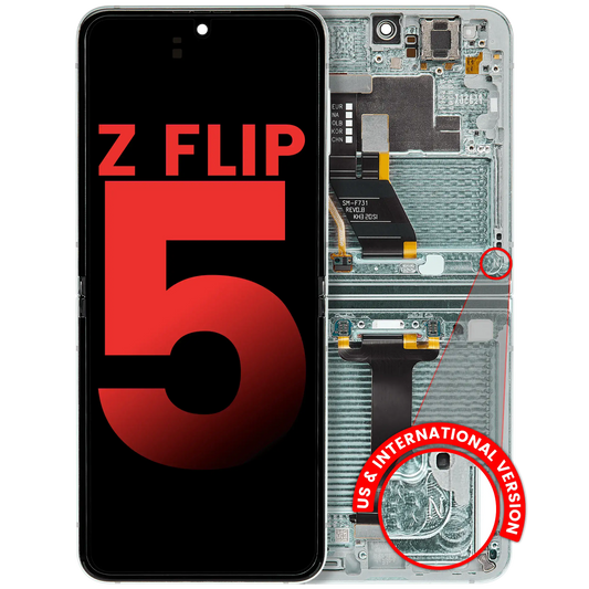 Inner OLED Assembly With Frame Compatible For Samsung Galaxy Z Flip 5 5G (F731) (US & International) (Aftermarket Plus) (Mint) - View 1 | TechDrip Canada