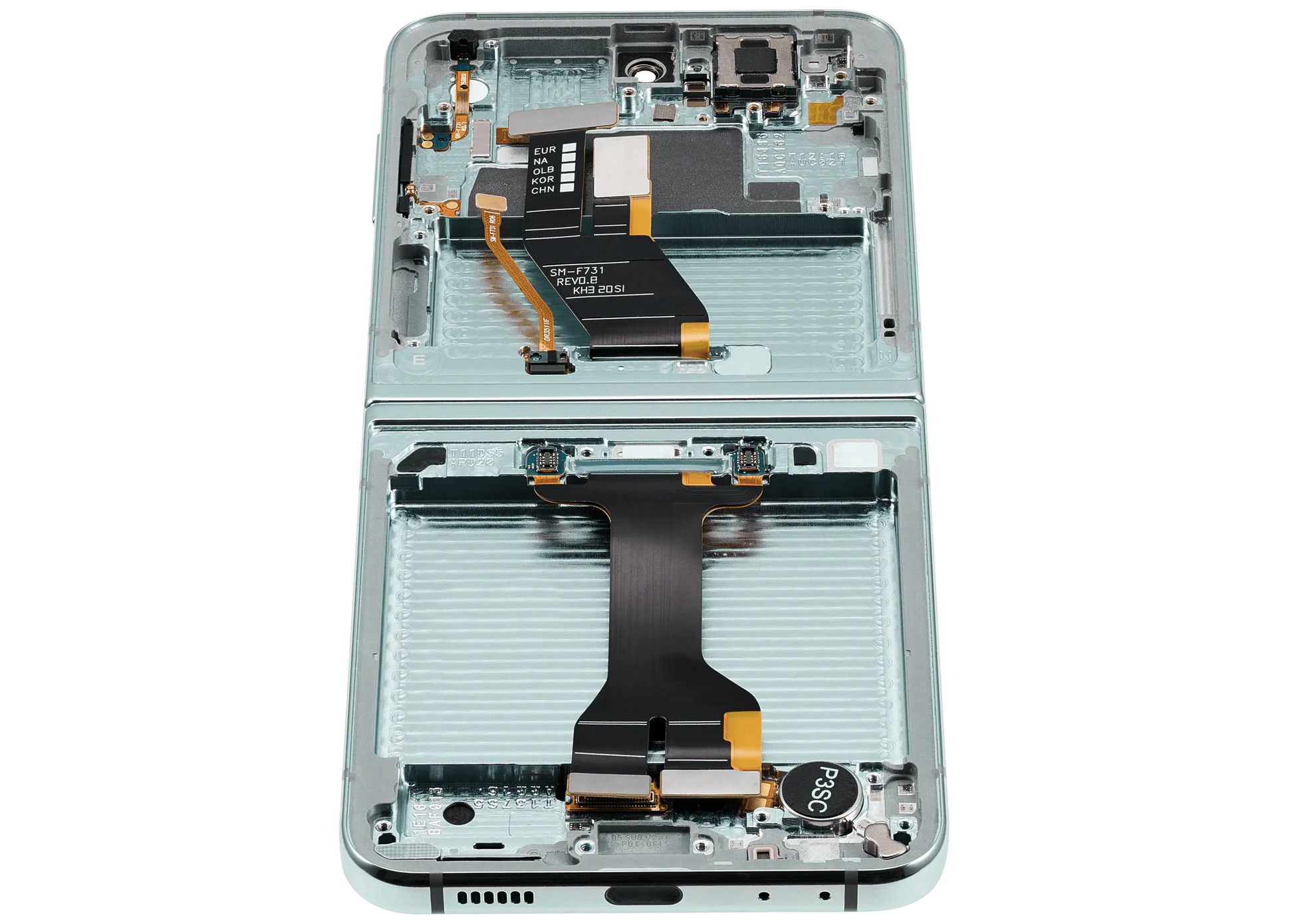 Inner OLED Assembly With Frame Compatible For Samsung Galaxy Z Flip 5 5G (F731) (US & International) (Aftermarket Plus) (Mint) - View 3 | TechDrip Canada