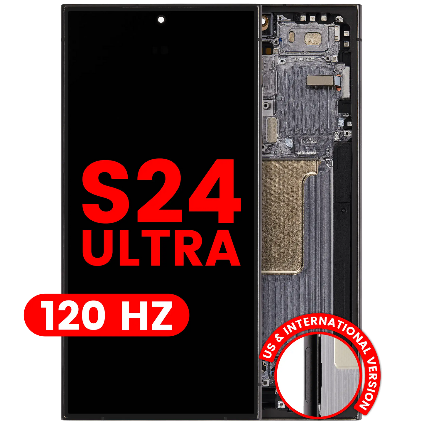 OLED Assembly With Frame For Samsung Galaxy S24 Ultra (US & International Version) (Aftermarket Plus) (120Hz) (Titanium Black)