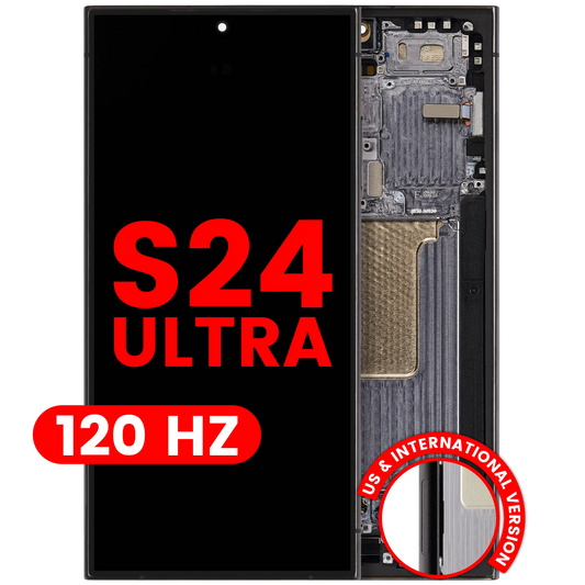 OLED Assembly With Frame For Samsung Galaxy S24 Ultra (US & International Version) (Aftermarket Plus) (120Hz) (Titanium Black)