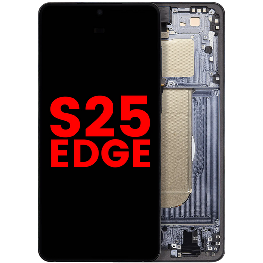 OLED Assembly With Frame For Samsung Galaxy S25 Edge (US & International Version) (Aftermarket Plus) (Titanium Jetblack)