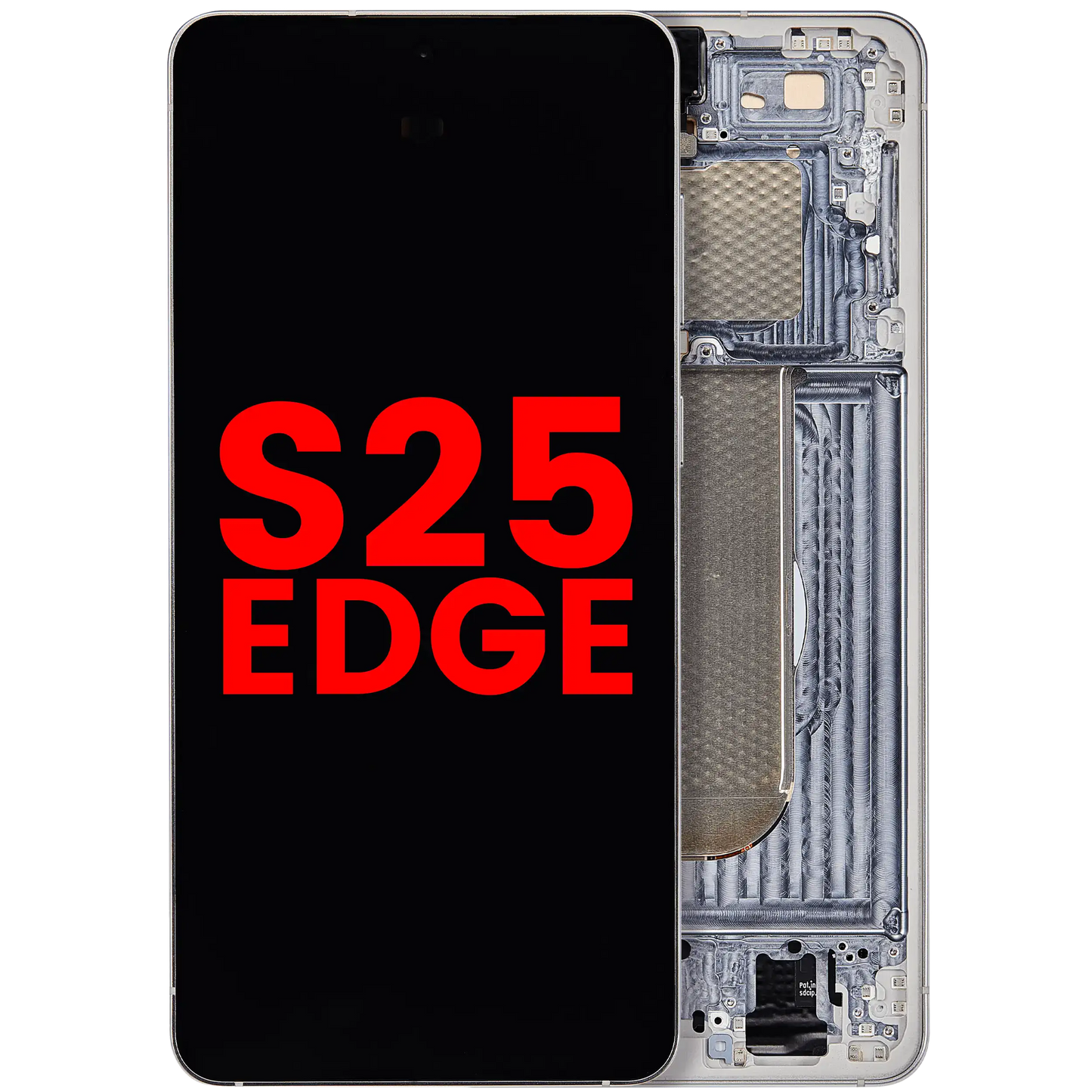 OLED Assembly With Frame For Samsung Galaxy S25 Edge (US & International Version) (Aftermarket Plus) (Titanium Silver)