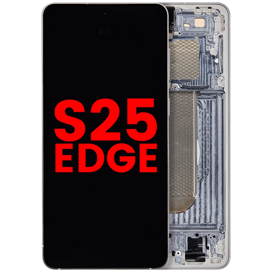 OLED Assembly With Frame For Samsung Galaxy S25 Edge (US & International Version) (Aftermarket Plus) (Titanium Silver)