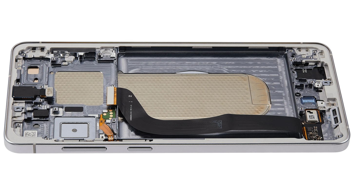 OLED Assembly With Frame For Samsung Galaxy S25 Edge (US & International Version) (Aftermarket Plus) (Titanium Silver)