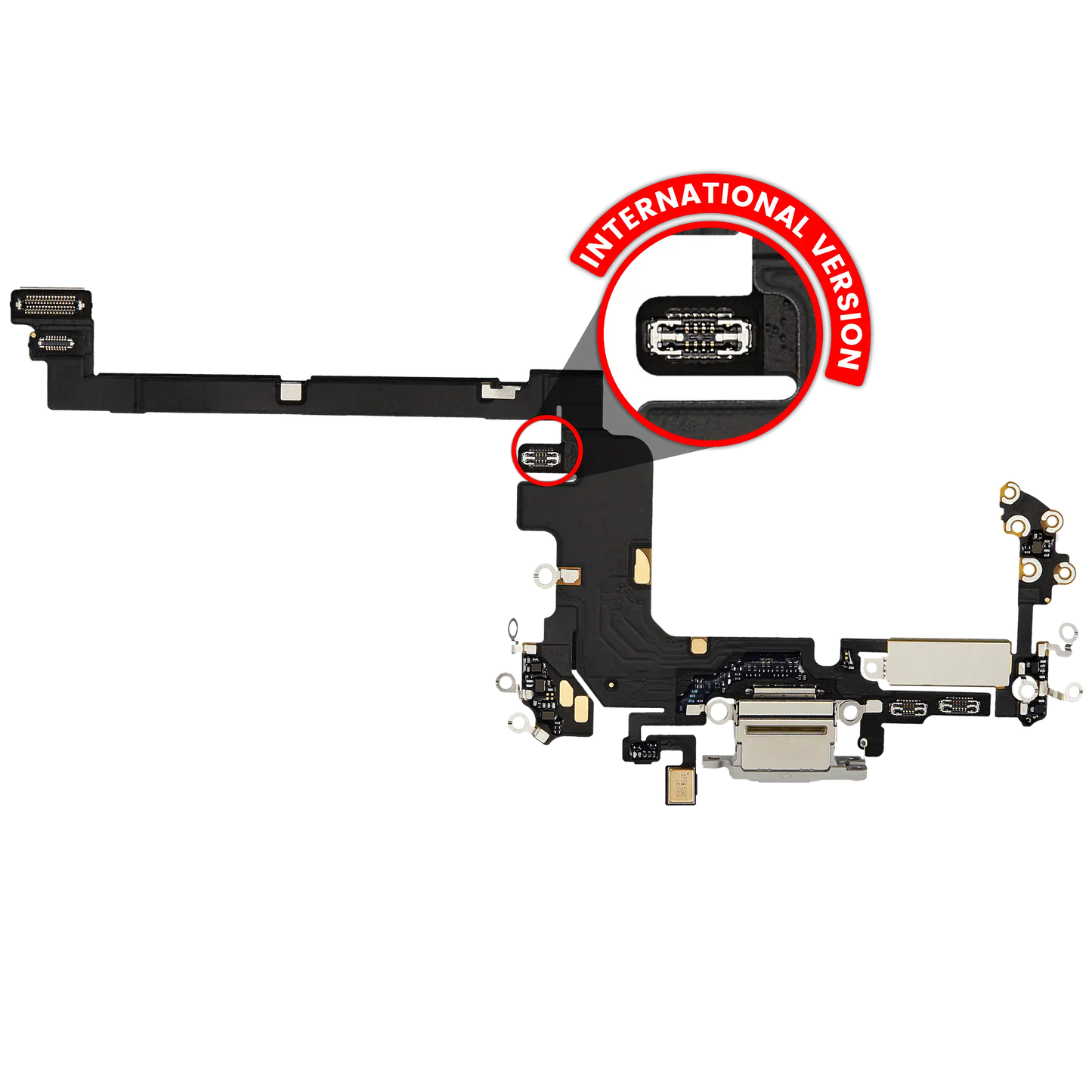Charging Port Flex Cable for iPhone 17 Pro (Premium) (International Version) (Silver)