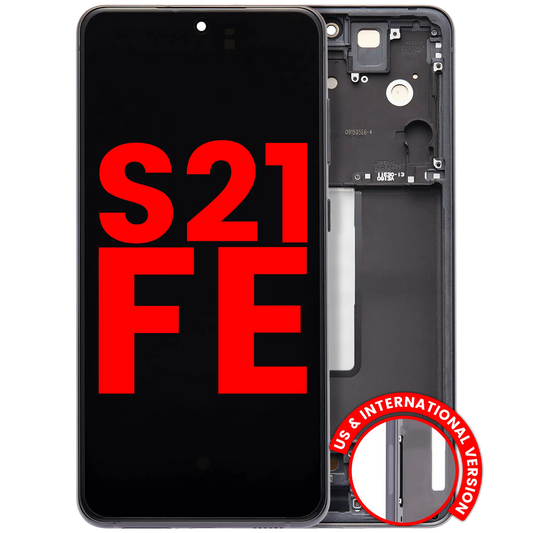 OLED Assembly With Frame For Samsung Galaxy S21 FE 5G (US & International Version) (Aftermarket Plus) (Graphite)