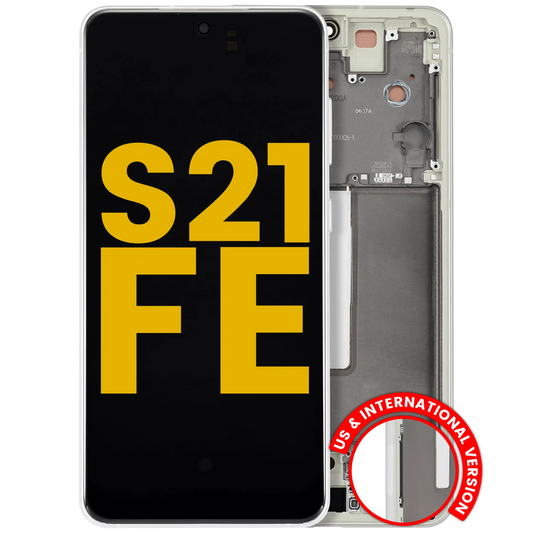 OLED Assembly With Frame For Samsung Galaxy S21 FE 5G (US & International) (Refurbished) (Olive Green)