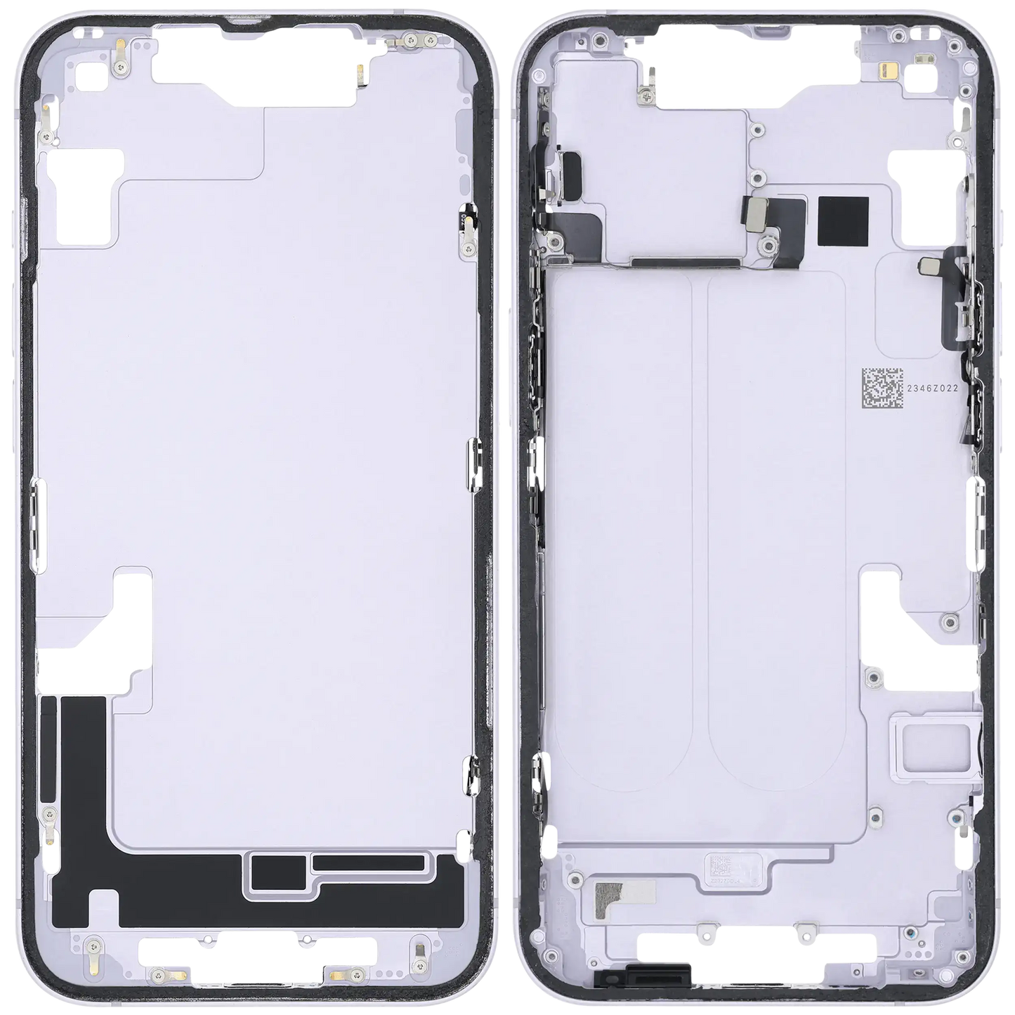 Mid-Frame Housing W/ Small Parts For iPhone 14 (EU / Global Version) (Used OEM Pull: Grade B) (Purple)