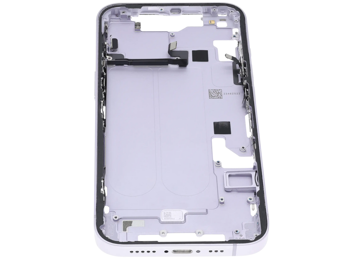 Mid-Frame Housing W/ Small Parts For iPhone 14 (EU / Global Version) (Used OEM Pull: Grade B) (Purple)