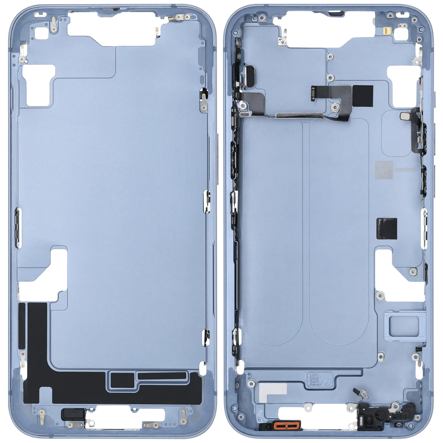Mid-Frame Housing W/ Small Parts For iPhone 14 (EU / Global Version) (Used OEM Pull: Grade C) (Blue)