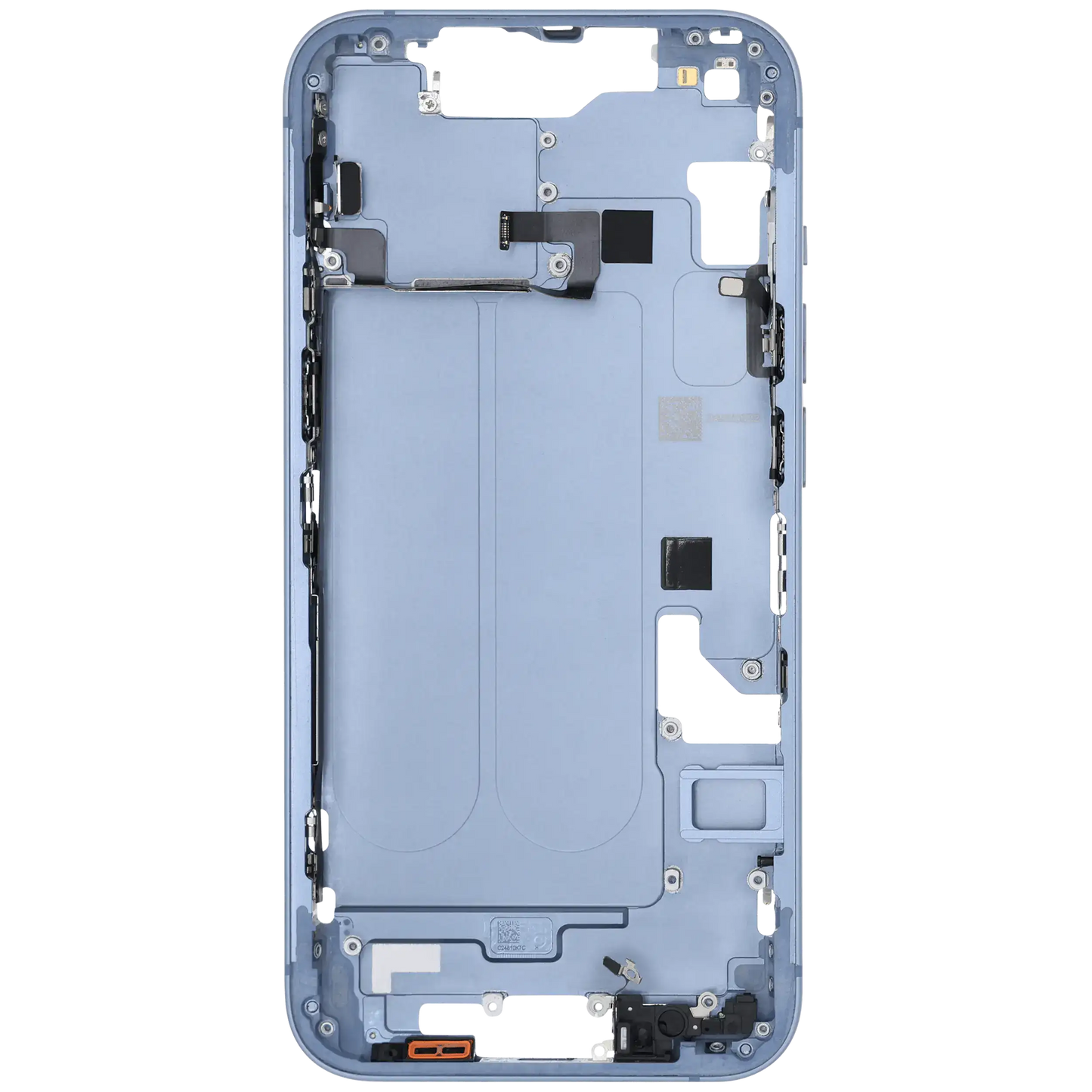Mid-Frame Housing W/ Small Parts For iPhone 14 (EU / Global Version) (Used OEM Pull: Grade C) (Blue)