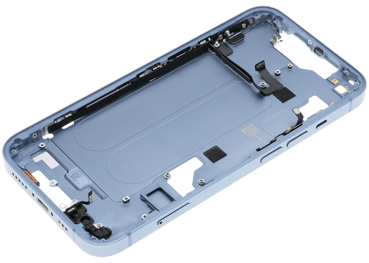 Mid-Frame Housing W/ Small Parts For iPhone 14 (EU / Global Version) (Used OEM Pull: Grade C) (Blue)