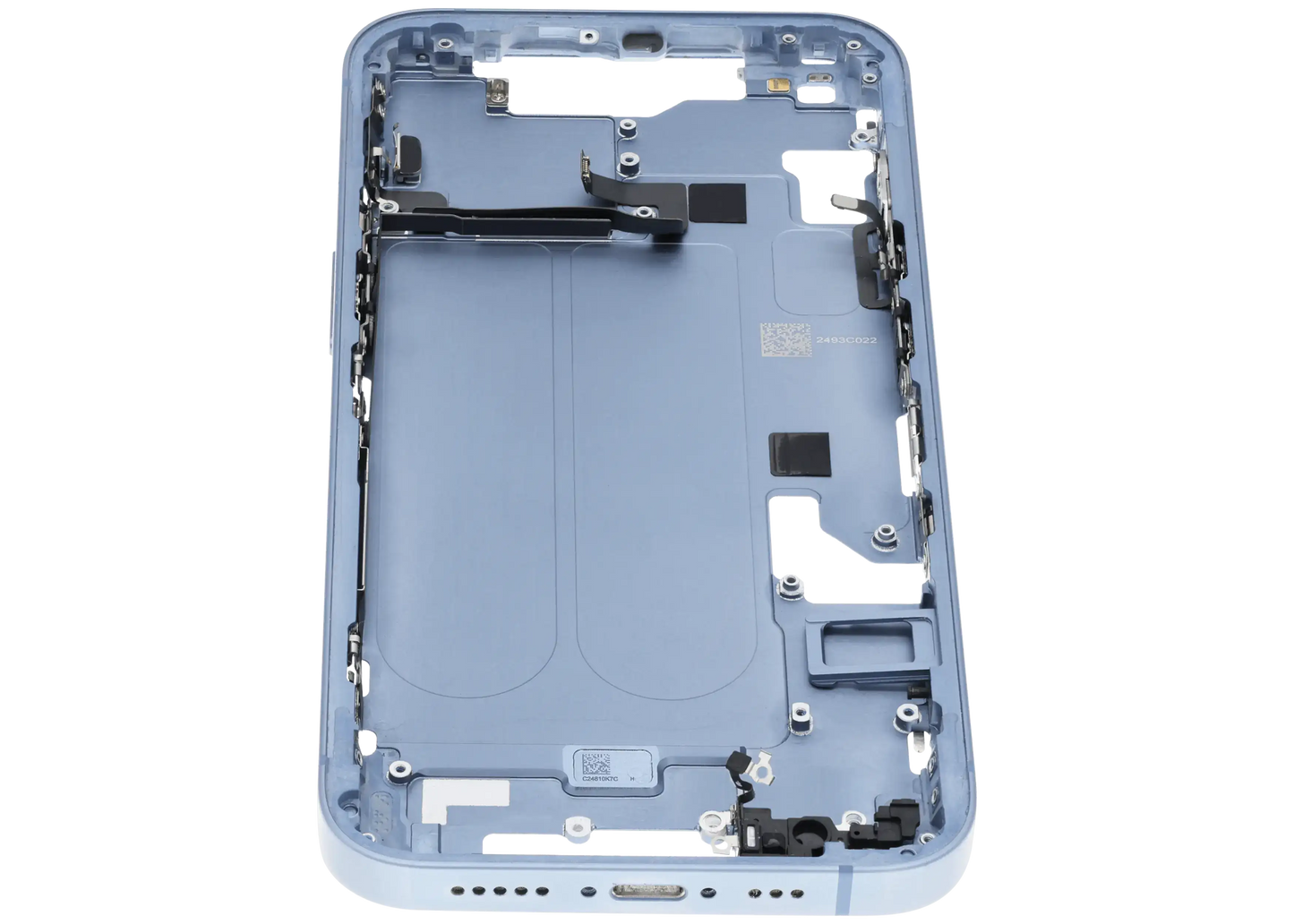 Mid-Frame Housing W/ Small Parts For iPhone 14 (EU / Global Version) (Used OEM Pull: Grade C) (Blue)