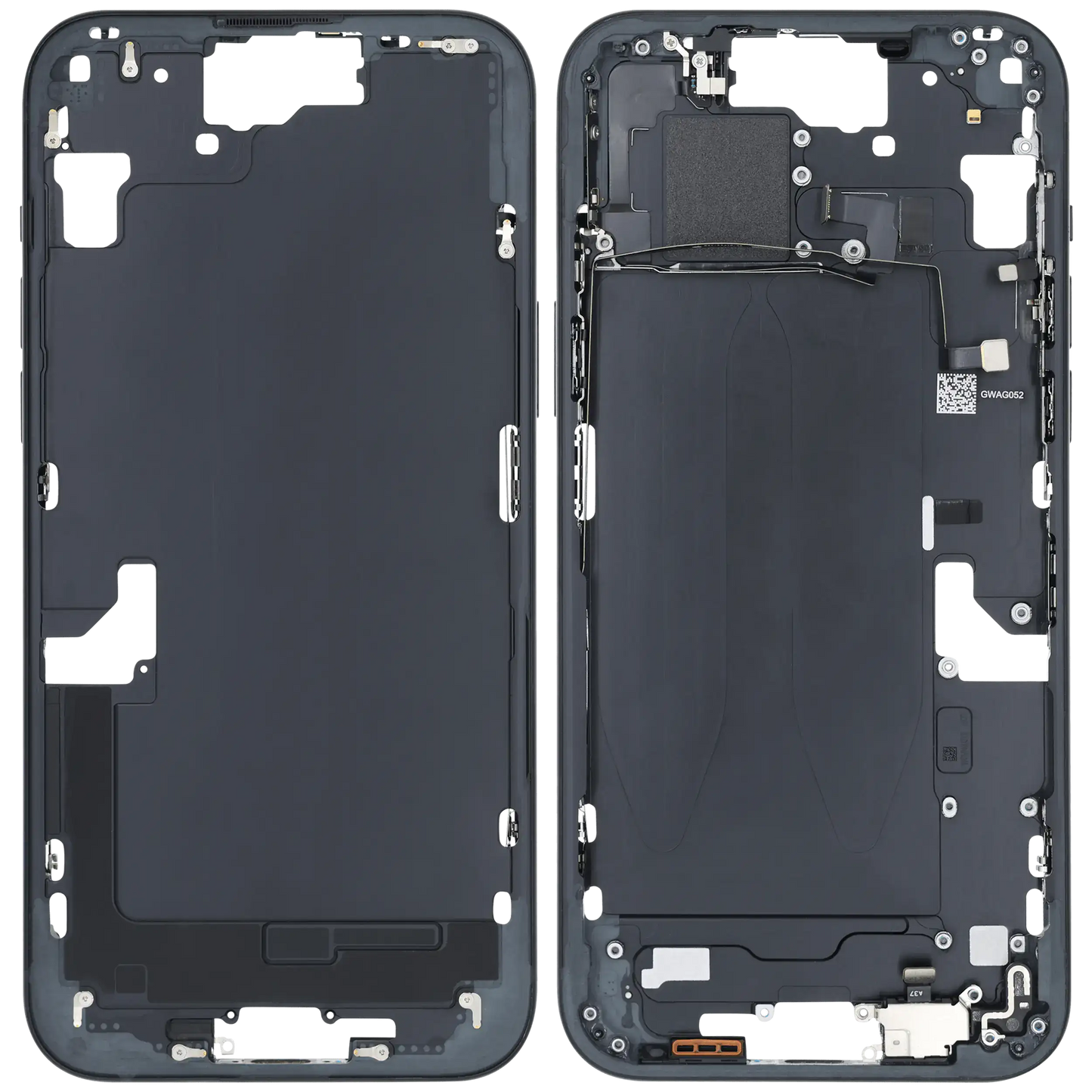Mid-Frame Housing W/ Small Parts For iPhone 15 Plus (US Version) (Used OEM Pull: Grade C) (Black)