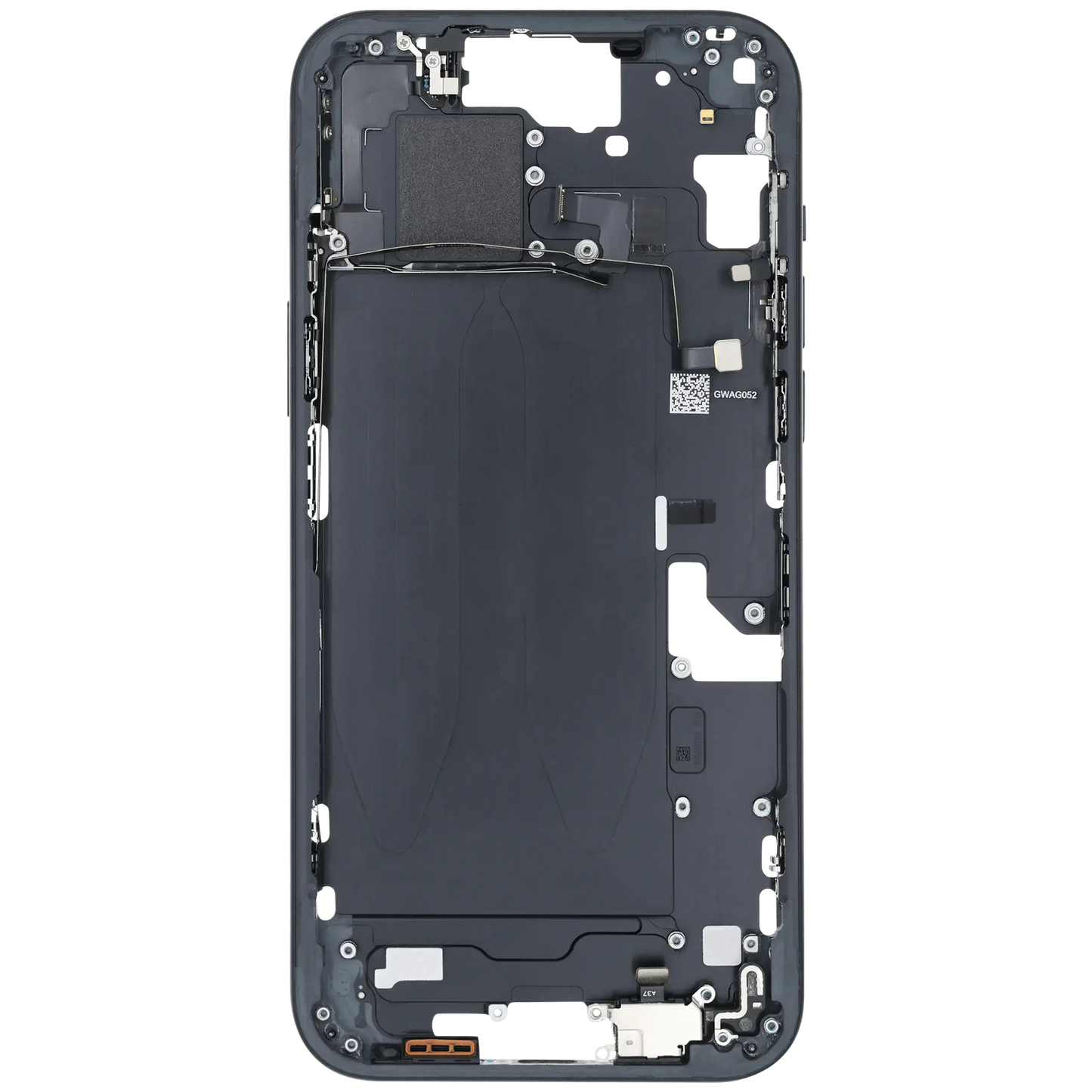 Mid-Frame Housing W/ Small Parts For iPhone 15 Plus (US Version) (Used OEM Pull: Grade C) (Black)