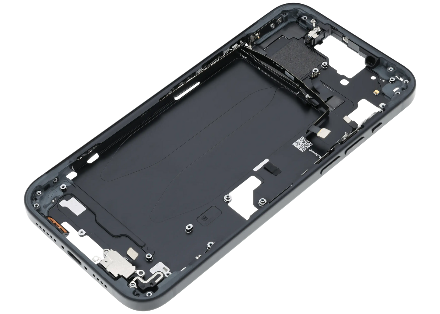 Mid-Frame Housing W/ Small Parts For iPhone 15 Plus (US Version) (Used OEM Pull: Grade C) (Black)
