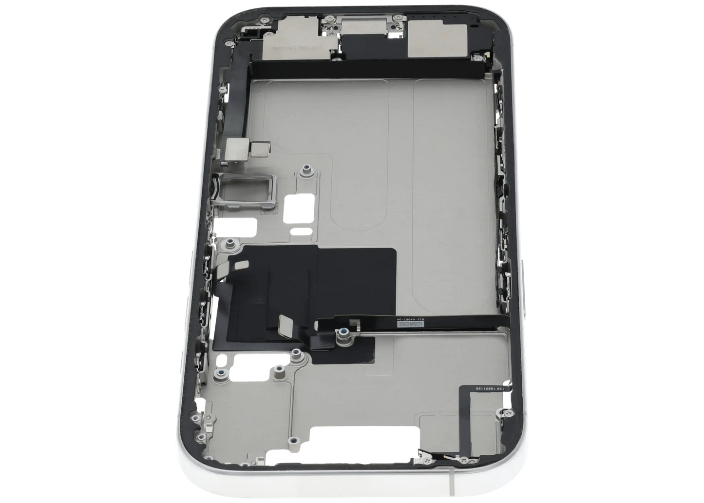 Mid-Frame Housing W/ Charging Port Flex & Small Parts For iPhone 16 Pro (EU / Global Version) (Used OEM Pull: Grade A) (White Titanium)