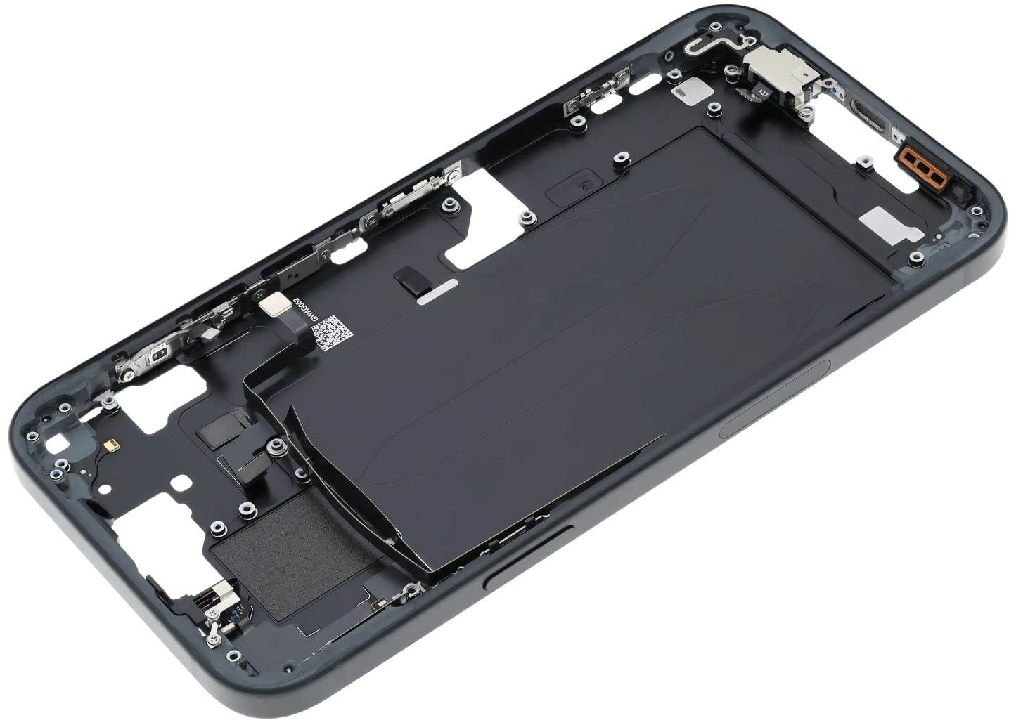 Mid-Frame Housing W/ Small Parts For iPhone 15 Plus (US Version) (Used OEM Pull: Grade B) (Black)