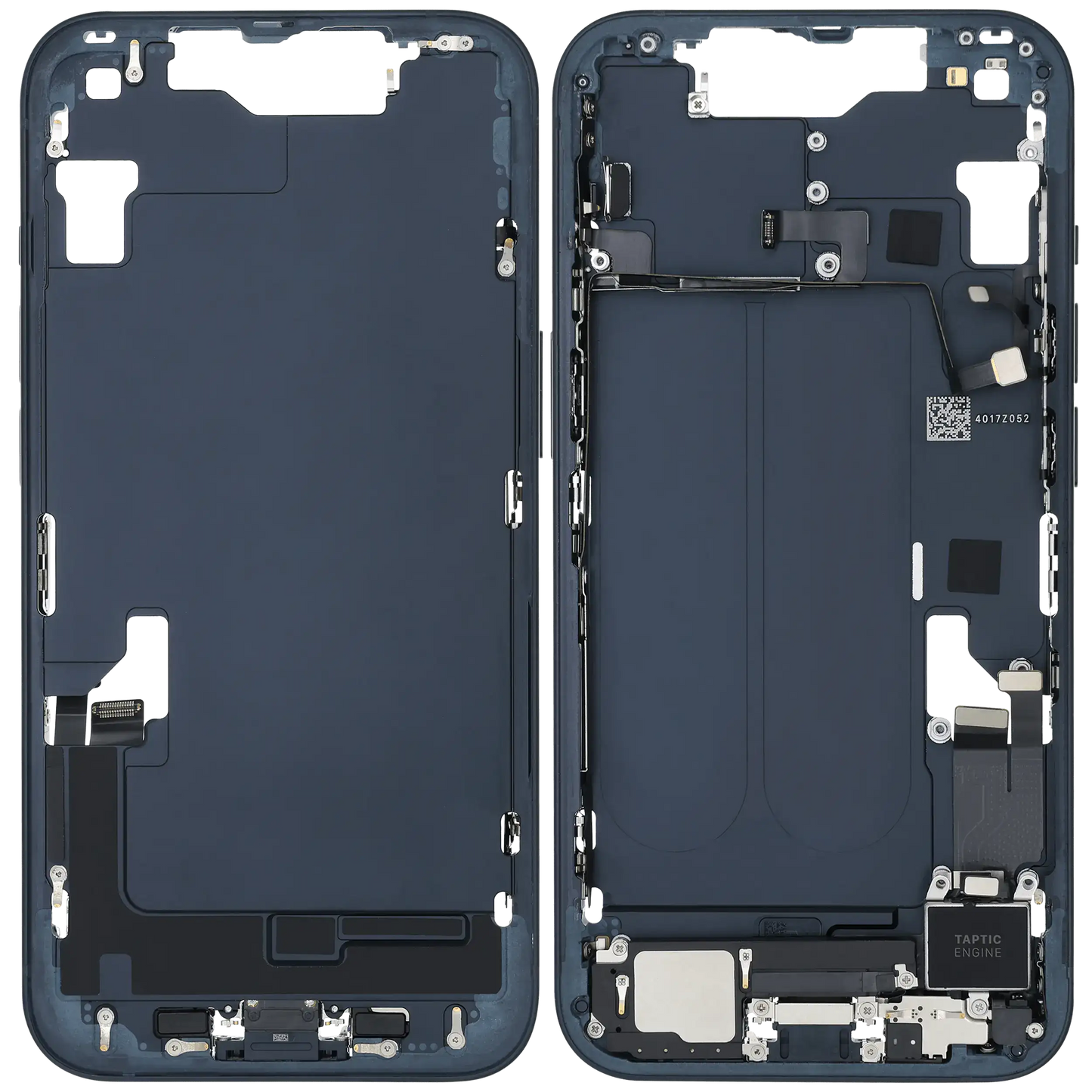 Mid-Frame Housing W/ Charging Port Flex & Small Parts For iPhone 14 (US Version) (Used OEM Pull: Grade A) (Midnight)