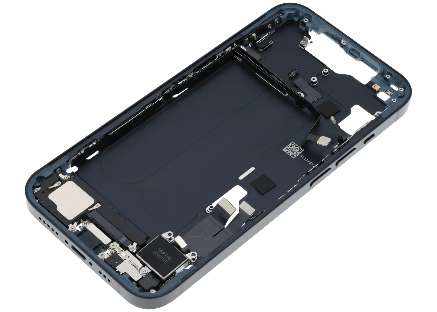 Mid-Frame Housing W/ Charging Port Flex & Small Parts For iPhone 14 (US Version) (Used OEM Pull: Grade A) (Midnight)