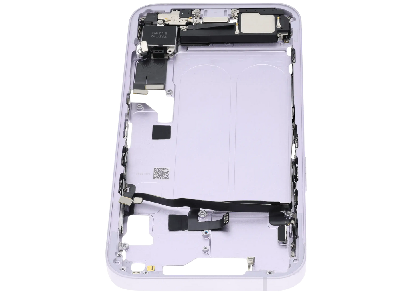 Mid-Frame Housing W/ Charging Port Flex & Small Parts For iPhone 14 (US Version) (Used OEM Pull: Grade A) (Purple)