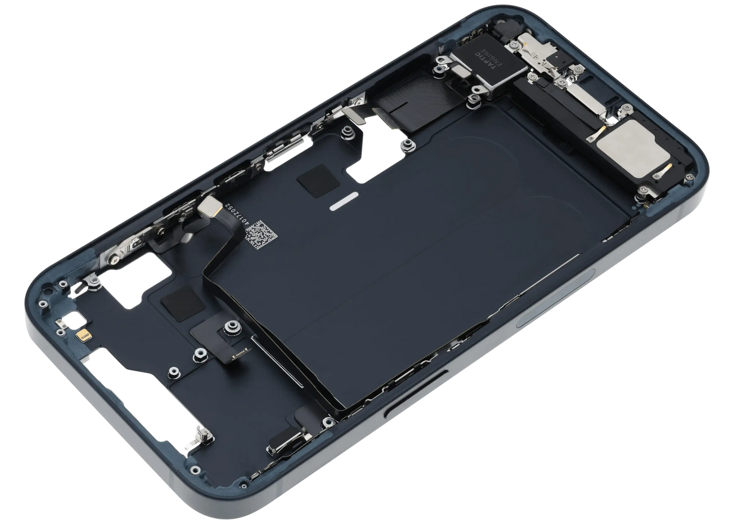 Mid-Frame Housing W/ Charging Port Flex & Small Parts For iPhone 14 (US Version) (Used OEM Pull: Grade B) (Midnight)