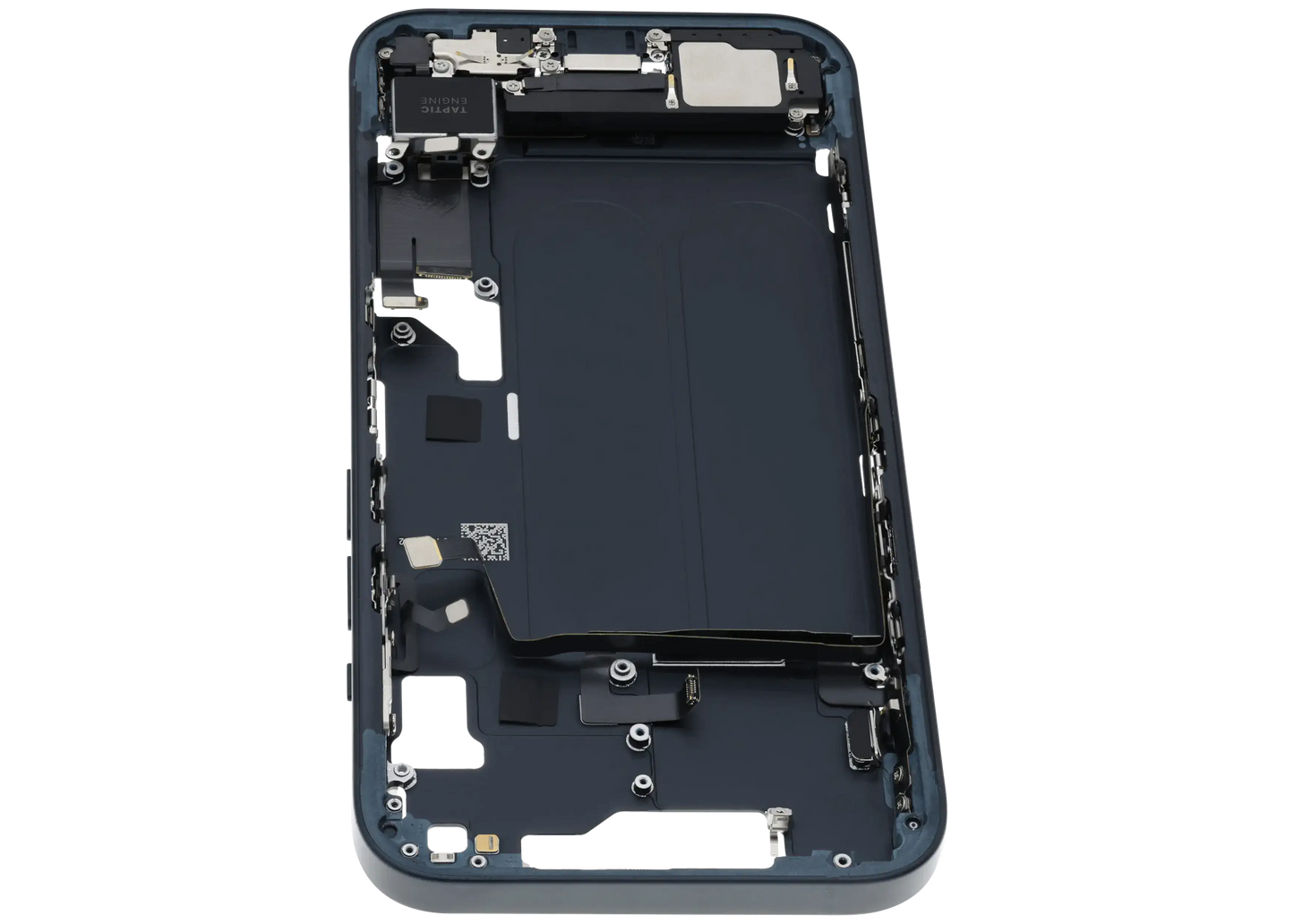 Mid-Frame Housing W/ Charging Port Flex & Small Parts For iPhone 14 (US Version) (Used OEM Pull: Grade B) (Midnight)