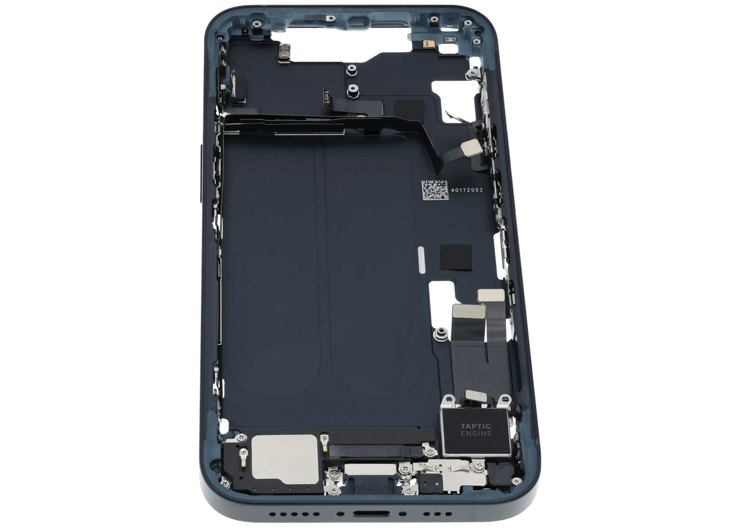 Mid-Frame Housing W/ Charging Port Flex & Small Parts For iPhone 14 (US Version) (Used OEM Pull: Grade C) (Midnight)