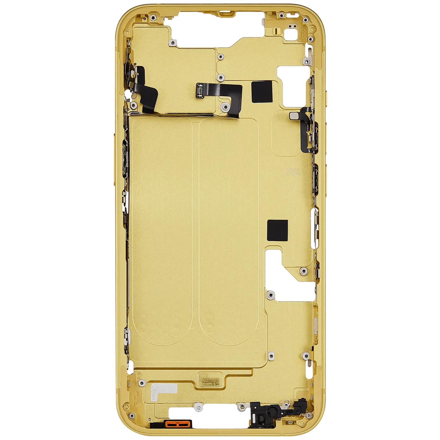 Mid-Frame Housing W/ Small Parts For iPhone 14 (EU / Global Version) (Used OEM Pull: Grade C) (Yellow)