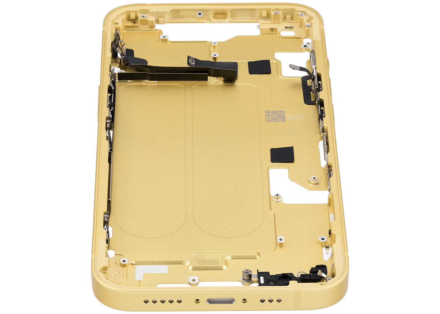 Mid-Frame Housing W/ Small Parts For iPhone 14 (EU / Global Version) (Used OEM Pull: Grade C) (Yellow)