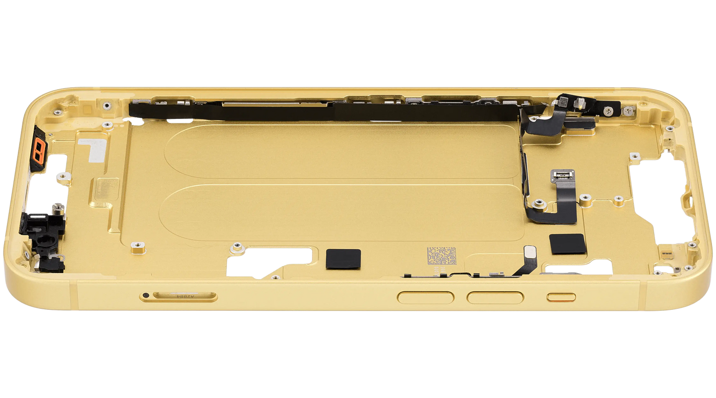 Mid-Frame Housing W/ Small Parts For iPhone 14 (EU / Global Version) (Used OEM Pull: Grade C) (Yellow)