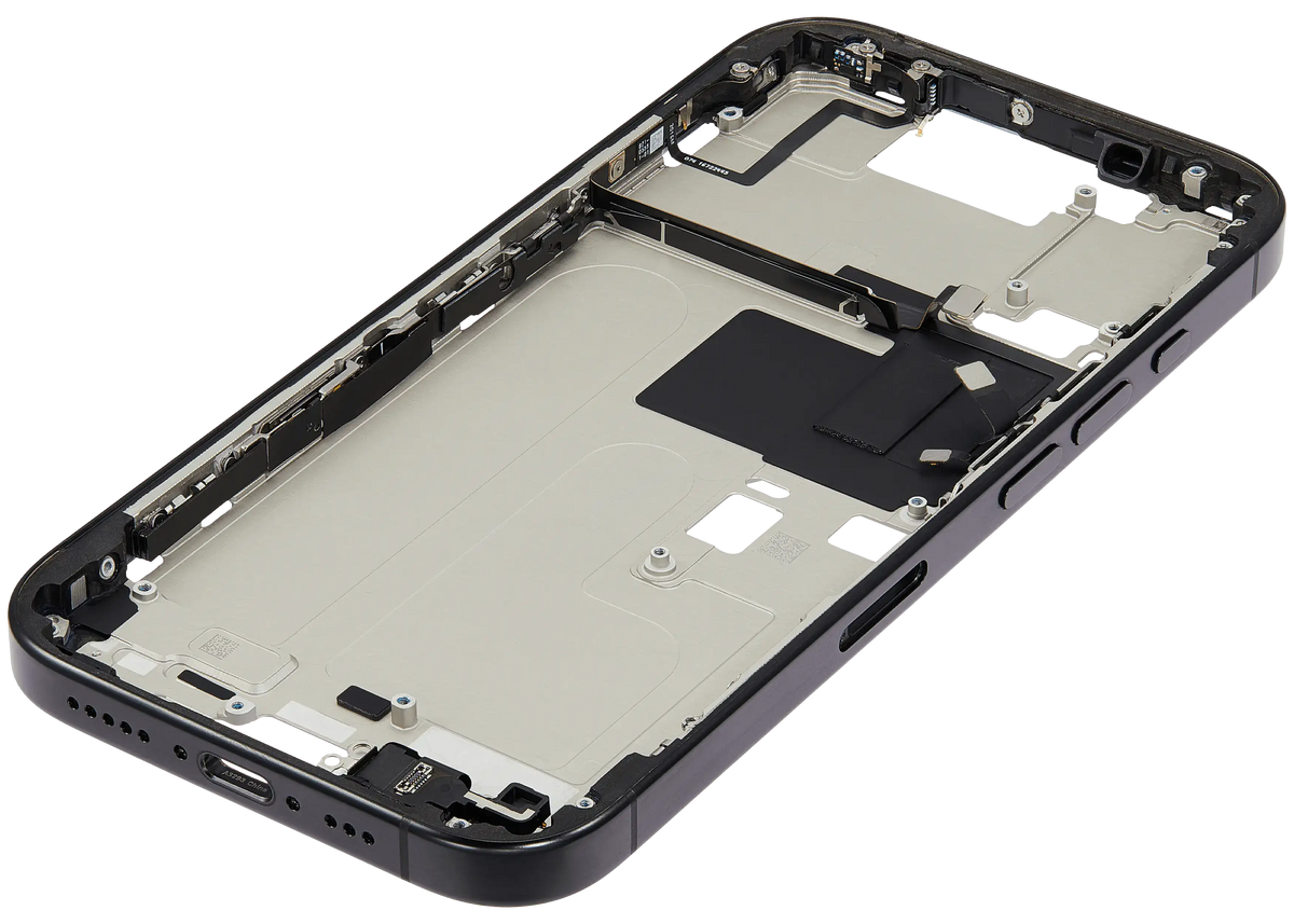 Mid-Frame Housing W/ Small Parts For iPhone 16 Pro (EU / Global Version) (Used OEM Pull: Grade B) (Black Titanium) — product photo 2