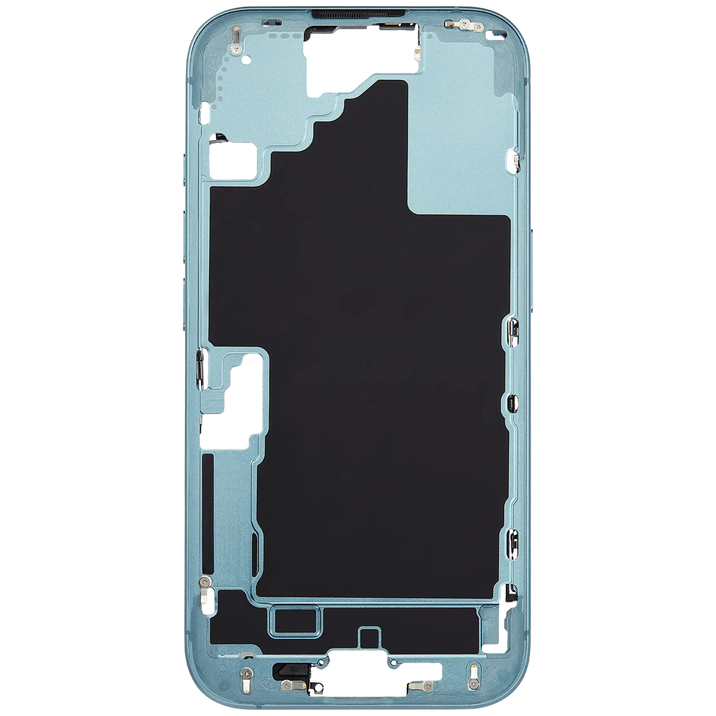 Mid-Frame Housing W/ Small Parts For iPhone 16 (EU / Global Version) (Used OEM Pull: Grade C) (Teal)
